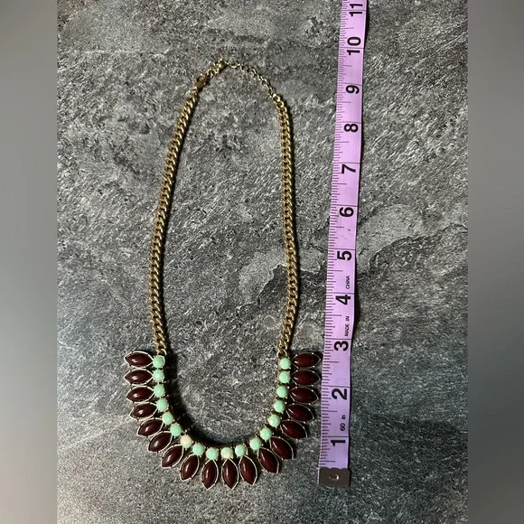 Vintage Gold Chain Necklace with Marquise Cut Stones - Picture 4 of 5